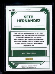 2026 Donruss Optic Orange Velocity #124 Seth Hernandez RATED PROSPECT