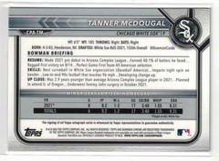 2022 1st Bowman Chrome RC AUTO Tanner McDougal! White Sox! Rookie! Autograph!