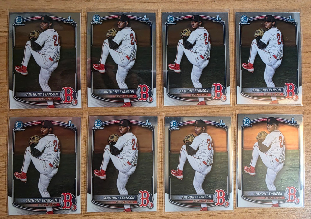 8 lot Anthony Eyanson 2025 Bowman Chrome Draft RC Boston Red Sox 1st BDC116 SP