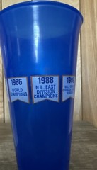 Lot Of 2 Used 20 oz. plastic cup NY Mets MLB baseball Free USA Shipping