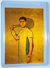Carlos Alcaraz Gold Plated Artist Signed Tennis Superstar Trading Card 1/1