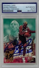 Dennis Rodman Signed 1993-94 Fleer Ultra Rebound King Spurs NBA Card #10 PSA