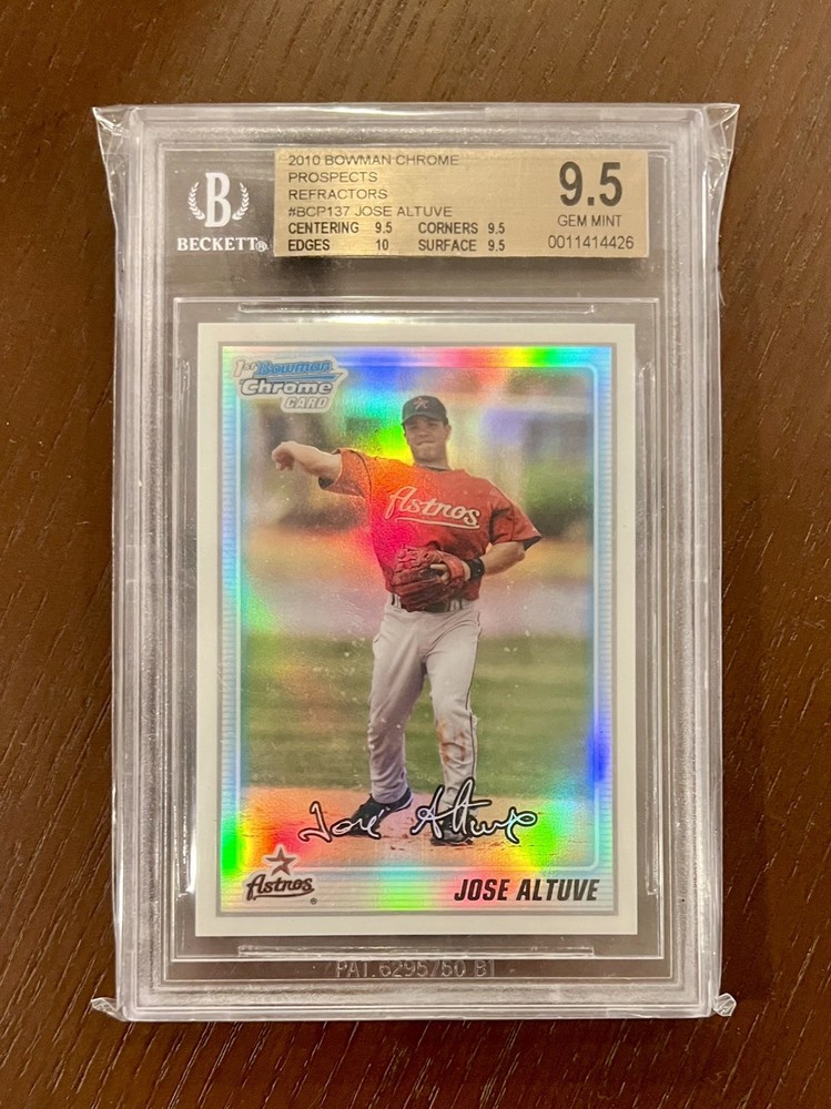 2010 Bowman Chrome Jose Altuve Refractor /500 #BCP137 BGS 9.5 GEM MINT Astros