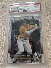 Shotaro Morii 2025 Bowman Chrome 1st Bowman Speckle /299 Athletics PSA 9