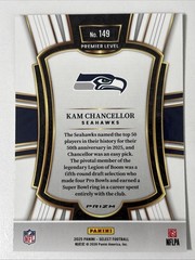 2025 Select Football Kam Chancellor Black And Orange Prizm Shock Premier Level