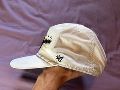 Michigan Wolverines Hat White Snap Back Cap 47 Brand Script NCAA Football Rope