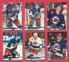 21 Diff Winnipeg Jets 1991-92 Topps orig misprint BLANK BACK error Team Set lot