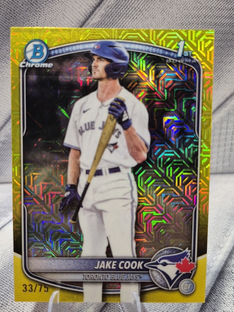 2025 Bowman Draft Jake Cook 1ST Yellow MOJO Refractor 33/75 Blue Jays