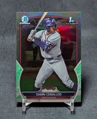 Sabin Ceballos 1st Lunar Refractor Rookie 2023 Bowman Draft Card #BDC-110 Braves
