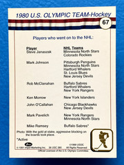 1980 US Olympic Team Ice Hockey 1991 Impel US Olympic Hall of Fame #67