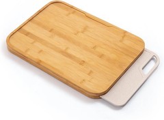 KitchenEdge Bamboo Cutting Board with Nesting Rice Large, Natural