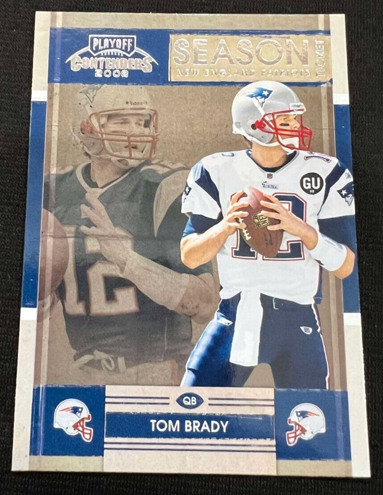 TOM BRADY New England Patriots 2005 Playoff Contenders #58 NFL HOF « The Goat »