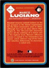 2022 Topps Bowman Ascensions Marco Luciano San Francisco Giants #BA14