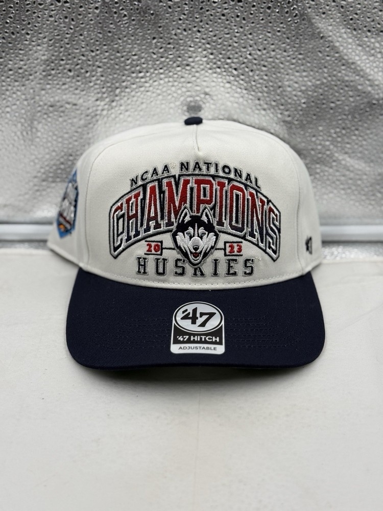 UConn Huskies NCAA &rsquo;47 Brand Champs Off White TT Hitch Adjustable Snapback Hat