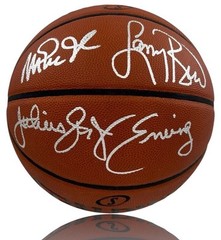 Larry Bird Magic Julius Erving Signed Official Spalding NBA Basketball BAS/JSA