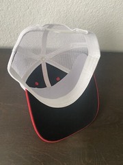 MIAMI OHIO OH INDIANS REDSKINS REDHAWKS PATCH HAT CAP RED WHITE MESH TRUCKER NEW