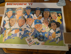 Vintage 1977 Milwaukee Brewers MAUTZ Paint Poster Cooper Yount Bob Uecker 19×24&Prime;