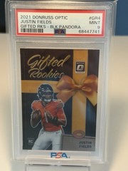 2021 Donruss Optic Justin Fields Gifted Rookies black pandora 4 /25 PSA 9 Bears