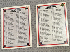 1991 Upper Deck NFL Checklist Lot – 101-200 #200 & 401-500 #500 – Unchecked