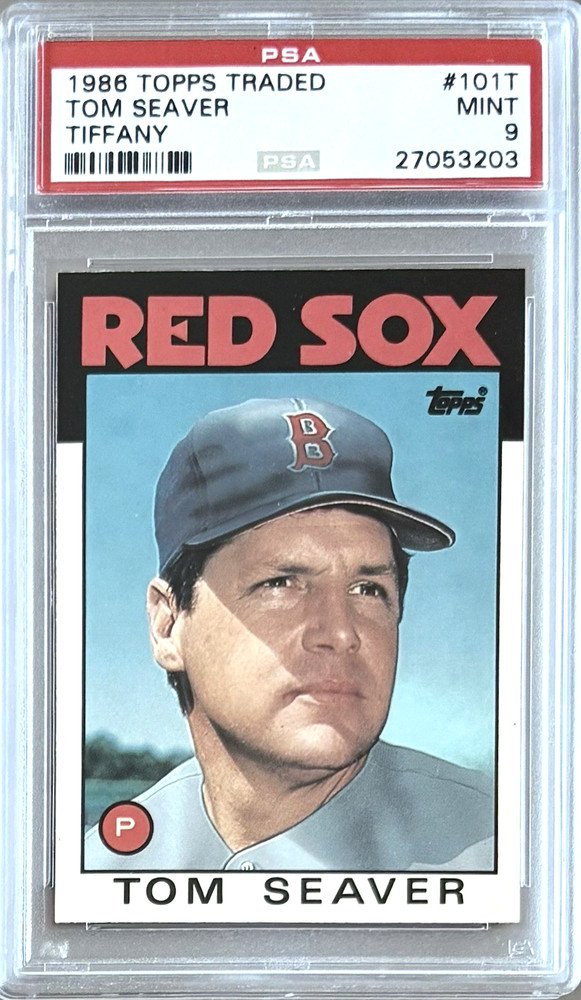 1986 TOPPS TRADED TIFFANY #101T TOM SEAVER PSA 9 MINT RED SOX