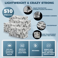 Trading Card Shipping Protectors 510 Pack 3.5 » x 4.5 » Flats for Card Breakers