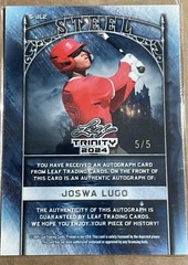 2024 Leaf Trinity Joswa Lugo Patch Auto /99 Steel Red Auto /5 Clear Auto /49 /99