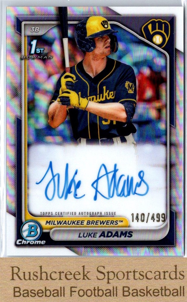 2024 Bowman #CPA-LA Luke Adams /499 Chrome Prospects Auto Refractors