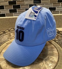 Lionel Messi #10 Argentina AFA Adjustable Hat Sky Blue Soccer Cap NWT
