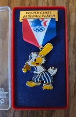 1984 Los Angeles Olympics Sam The Eagle World Class Baseball Player Pin USA