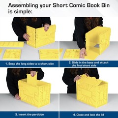 Short Comic Book Bin | Holds 150 Comics | Stackable Plastic Storage | Acid-Fr…