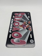 Vtg Phoenix Coyotes Plastic License Plate Tag Express W Inaugural Bonus Paper