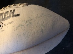RARE New Orleans Breakers USFL signed autographed team football – MARCUS DUPREE