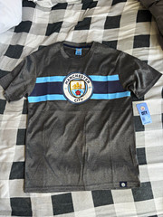 Manchester City Officially Licensed Gray Soccer T-Shirt Size L « CITY » Tag