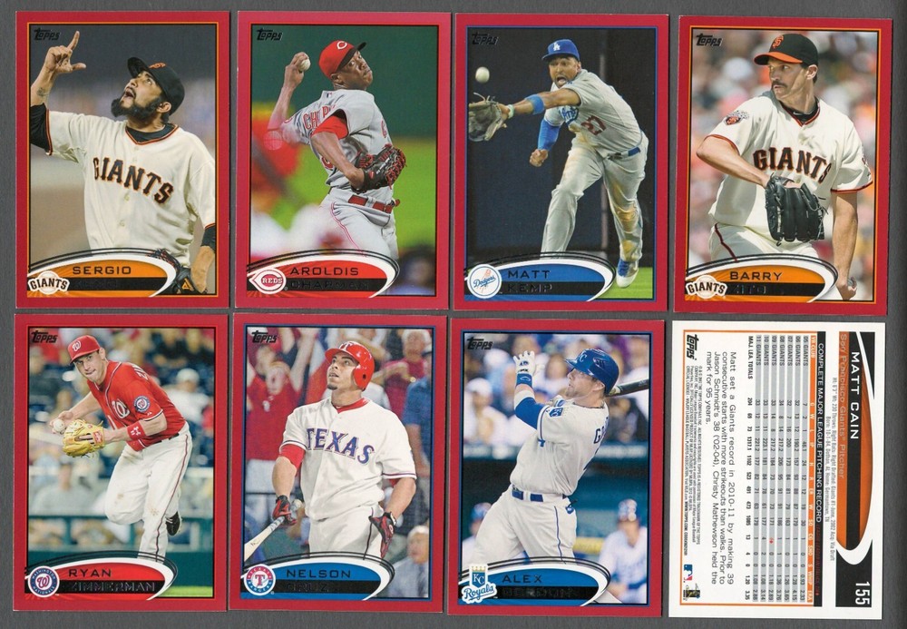 2012 Topps TARGET RED BORDER Parallel Single Cards Series 1/2 #1-660