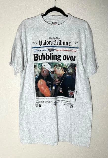 Vintage 1998 San Diego Padres Union Tribune Bubbling Over World Series Tultex