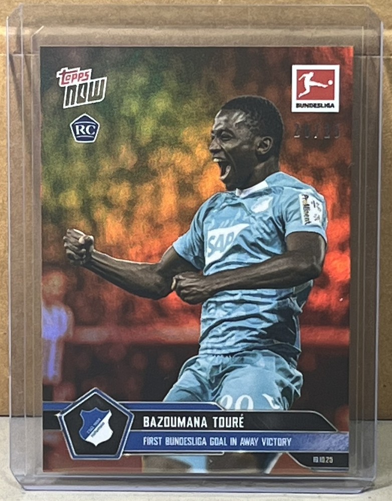 2025 TOPPS NOW #46 BAZOUMANA TOURE TSG HOFFENHEIM RC Orange Foil Parallel 25/25
