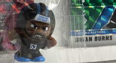 Brian Burns NFL Teenymates 1&Prime; Figure w/ GREEN & PINK MOSAIC Prizms. PANTHERS LB