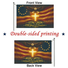 250th Anniversary Flag 3×5 Ft Double-Sided Print, Feet, Multicolor