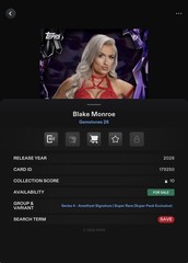 VIDEOGAME Topps WWE Slam 26 – GEMSTONES SIGNATURE Amethyst – BLAKE MONROE