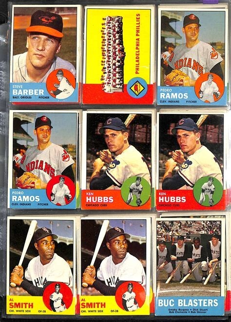 1963 TOPPS BASEBALL Cards Singles $1.49 #12-429 VG-EX .25 Total SHIPPING