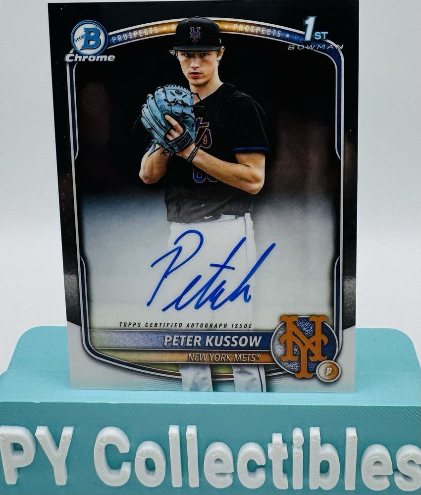 Peter Kussow 2025 Bowman Draft Chrome Auto New York Mets