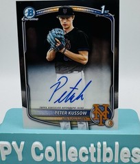 Peter Kussow 2025 Bowman Draft Chrome Auto New York Mets