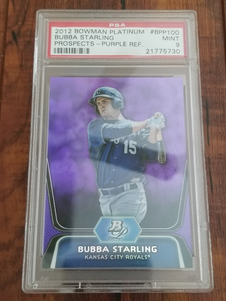 Bubba Starling 2012 Bowman Platinum Prospects Purple Refractor Card – PSA 9