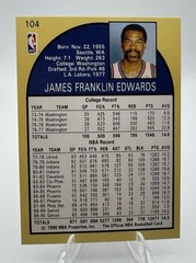 1990-91 Hoops #104 James Edwards Detroit Pistons