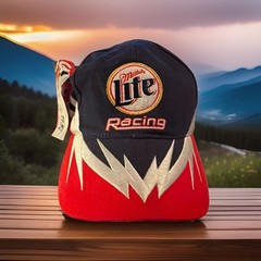 Rusty Wallace #2 Miller Lite Cap Hat White Blue Penske Racing Strapback Adult