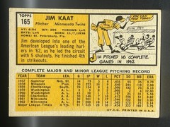 1963 Topps #165 Jim Kaat VG Twins