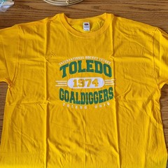 Fruit of the Loom Toledo Goaldiggers Hockey IHL 1974 Yellow Shirt XL