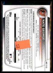 2025 Bowman Draft Paper Nate George Orioles BD-113 5 Card Lot