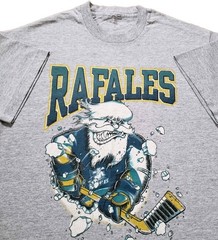 Vintage 90s Quebec Rafales Yeti Breakthrough Sz Medium Single Stitch T-Shirt