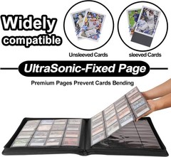 Premium Card Binder 16 Pocket Fits 1600 Cards 4X4 Ringless Card Album